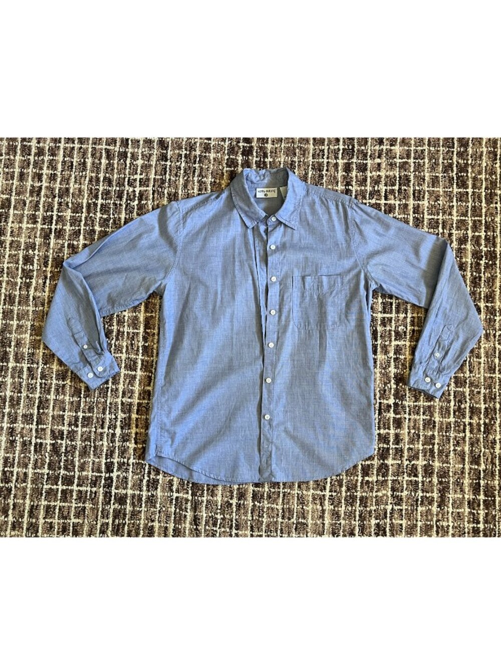 Kathy Ireland Shirt Womens Small Blue Button Up Pocket
